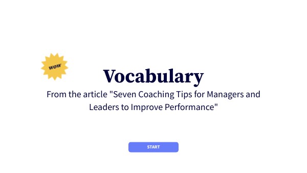 Vocabulary - Seven Coaching Tips | Genially