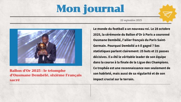 Mon journal | Genially