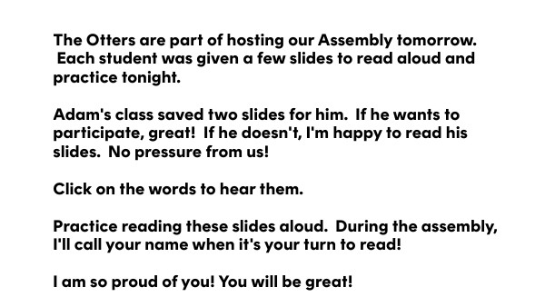Adam- September Assembly Practice | Genially