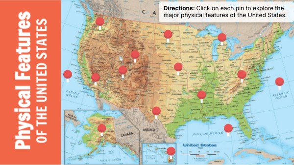 Gr4 SS Learn 2.3 Physical Geography of U.S. | Genially