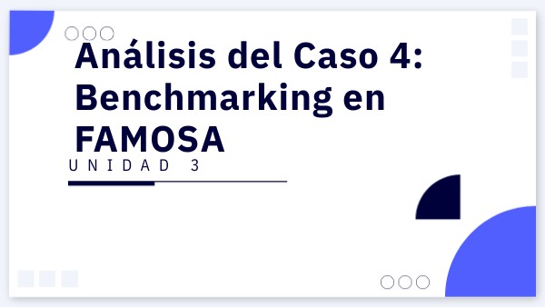 Análisis del Caso 4: Benchmarking en FAMOSA | Genially