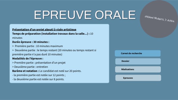 EPREUVE ORALE | Genially