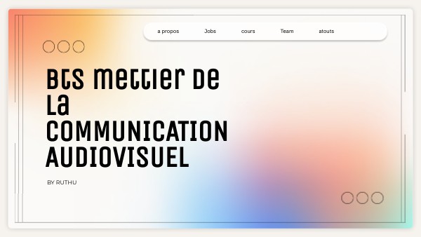 bts mettier de la COMMUNICATION AUDIOVISUEL | Genially