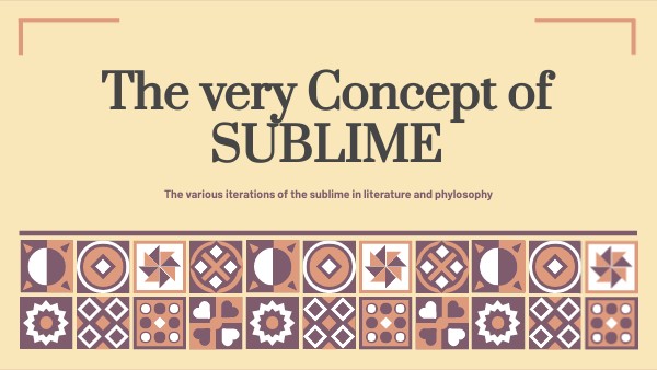 The very Concept of SUBLIME | Genially