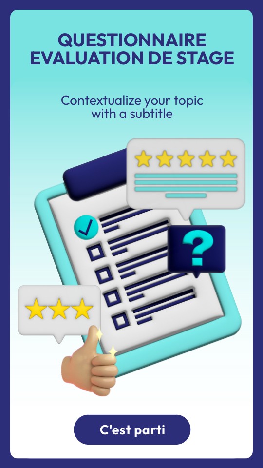 Questionnaire evaluation de stage | Genially
