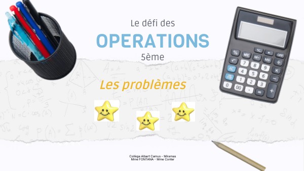 5 Défi OPERATIONS 2025 | Genially