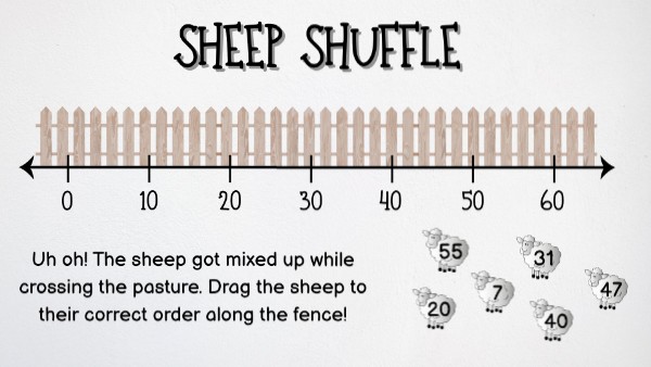 Math: Sheep Shuffle (Number Line) | Genially