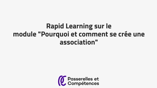 Rapid Learning sur le module "Pourquoi et comment se crée une ...