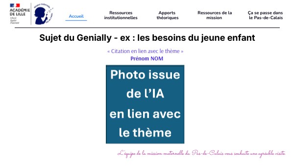 Support Site mission maternelle 2 | Genially