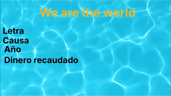 We are the world | Genially