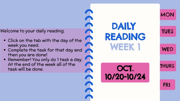 Daily Reading week 2 (B/A) | Genially