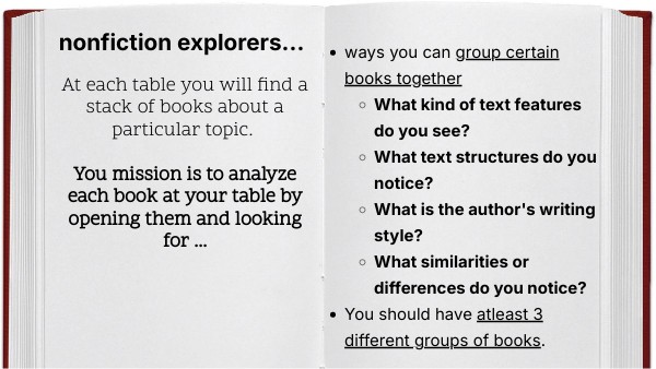4th & 5th 5 Types of NF - nonfiction explorers... | Genially