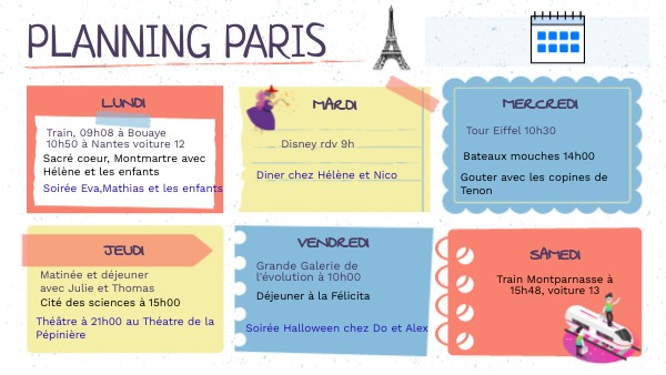 Planning paris | Genially