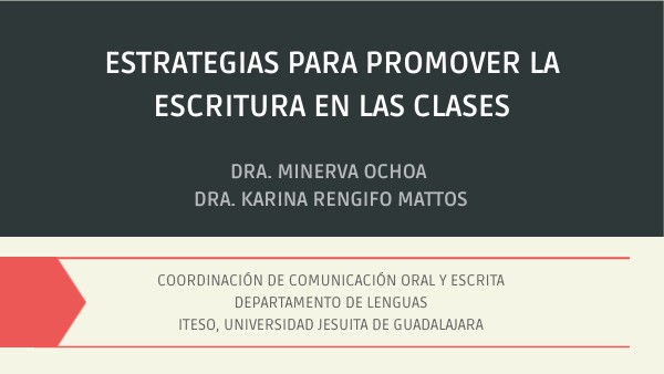 Estrategias para promover la escritura en las clases | Genially