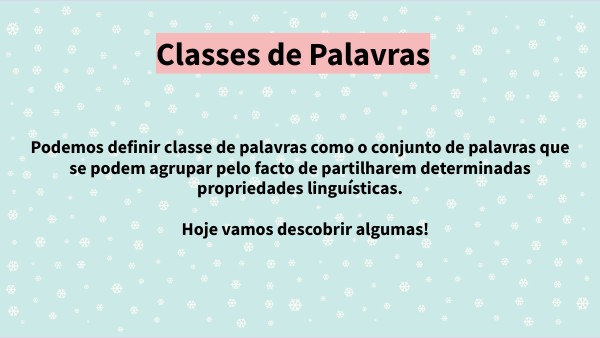 Classes de Palavras | Genially