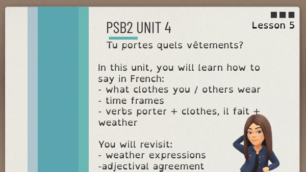 PSB2 Unit 4 Lesson 5 clothes | Genially
