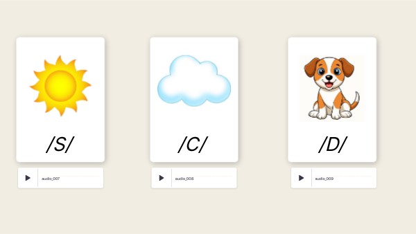 Phonics sound cards | Genially