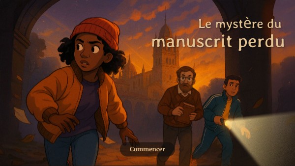 Branching Scenario: The Mystery of the Lost Manuscript | Genially
