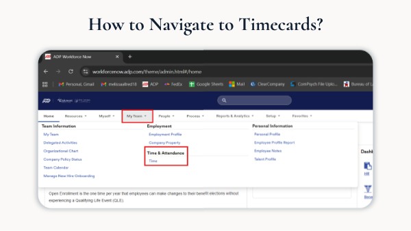 ADP - Navigate to Time Cards | Genially