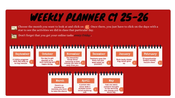 C1- 25/26 Weekly Planner | Genially