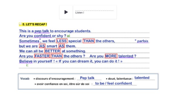 4e UNIT II Lesson 7 RECAP | Genially