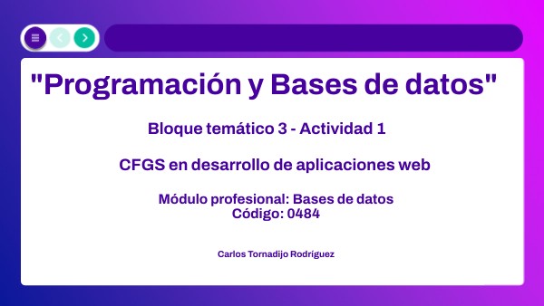 "Programación y Bases de datos" | Genially