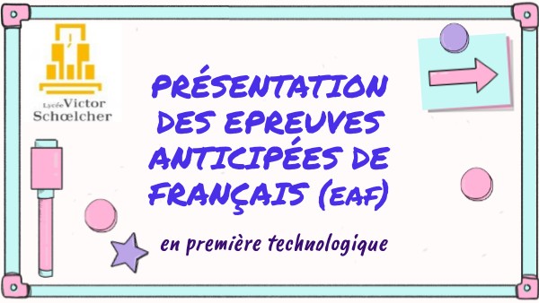 PRÉSENTATION DES EAF 1RE TECHNO | Genially