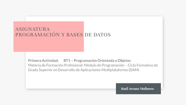 Asignatura Programación y Bases de Datos | Genially