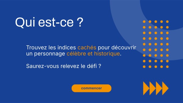INDICES CACHES - Qui est-ce ? | Genially