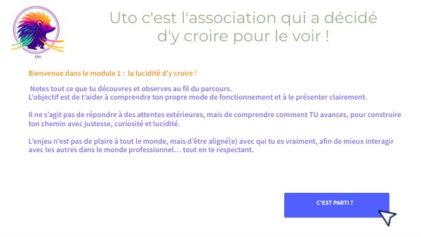 Uto c'est l'association qui a décidéd'y croire pour le voir ! | Genially