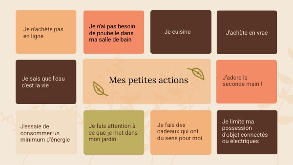 Mes petites actions | Genially