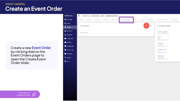 Creating an Event Order | Genially