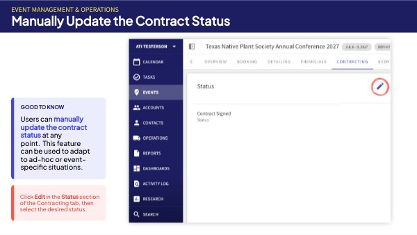 Manually Update the Contract Status | Genially