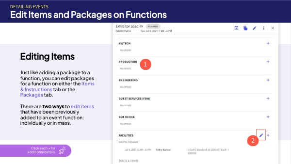 Edit Items & Packages on Functions | Genially