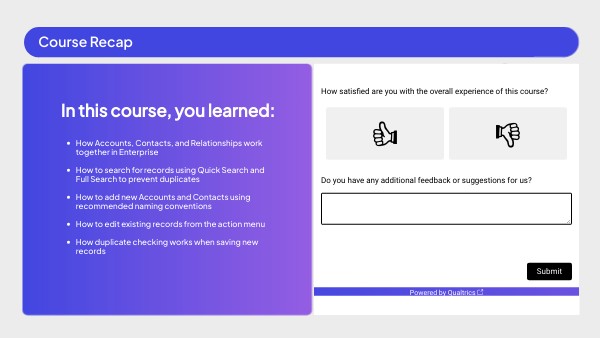 Course Recap: Basic Account and Contact Management | Genially