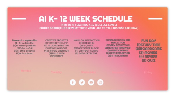 AI K- 12 Week schedule | Genially