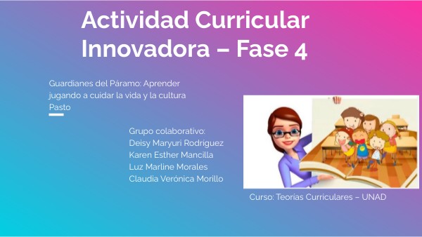 Actividad Curricular Innovadora – Fase 4 | Genially