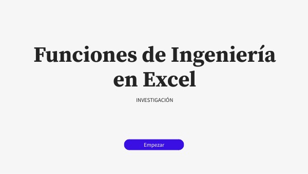 Funciones de Ingeniería en Excel | Genially