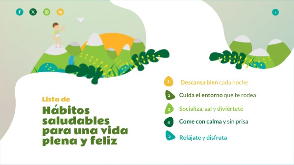 Hábitos saludables para una vida plena y feliz | Genially