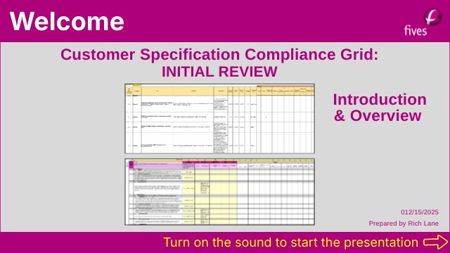 Cust Spec Comp Grid - INITIAL REVIEW | Genially