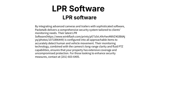 LPR Software | Genially