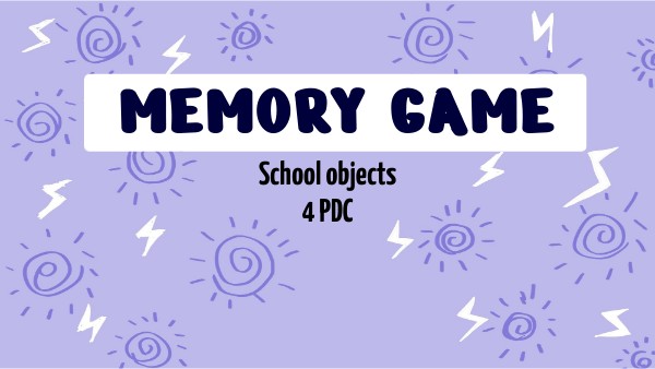 4 PDC - Memory game - School objects | Genially