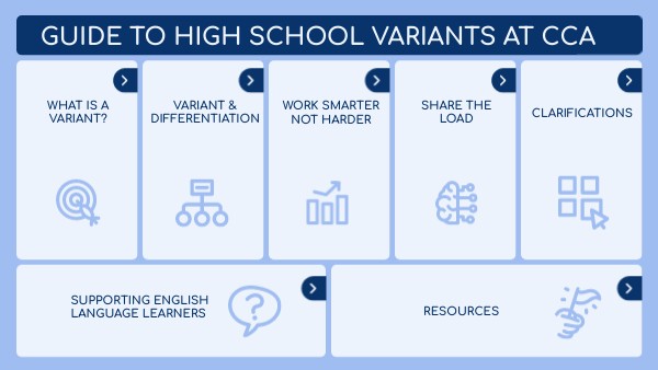 Guide to High School Variants at CCA | Genially