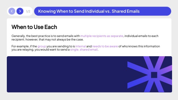Knowing When to Send Individual vs. Shared Emails | Genially