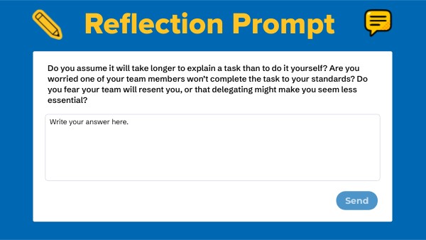Delegating Tasks Reflection Prompt | Genially