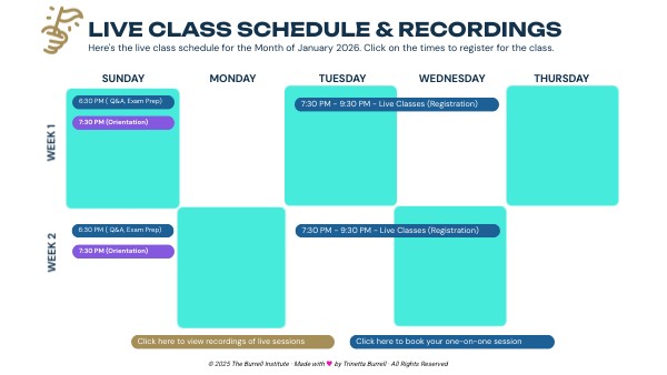 TBI Live Class Calendar | Genially