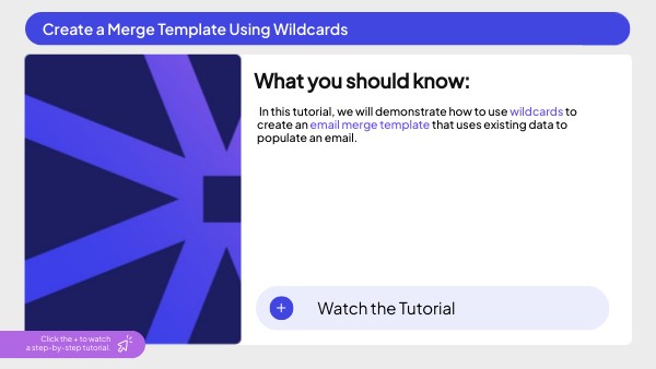 Create a Merge Template Using Wildcards | Genially