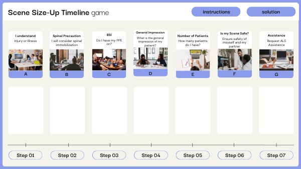 Scene Size-Up Timeline game | Genially