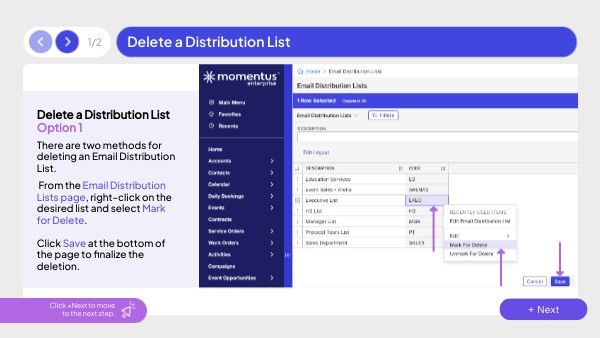Delete a Distribution List | Genially