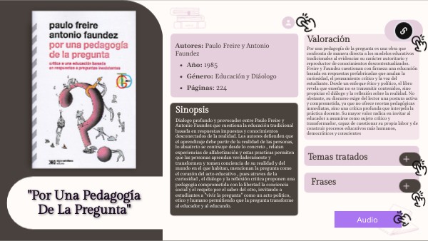 "Por Una Pedagogía De La Pregunta" | Genially